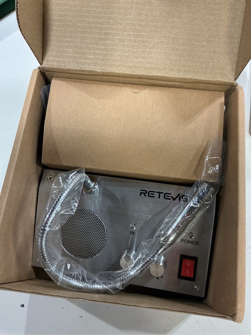 Condition photo showing As Is for retekess rt-9908 window intercom, window speaker intercom system | for business,bank,hospital,ticket window,drive-thru,high-power,anti-interference 158mm x 87mm x 46mm