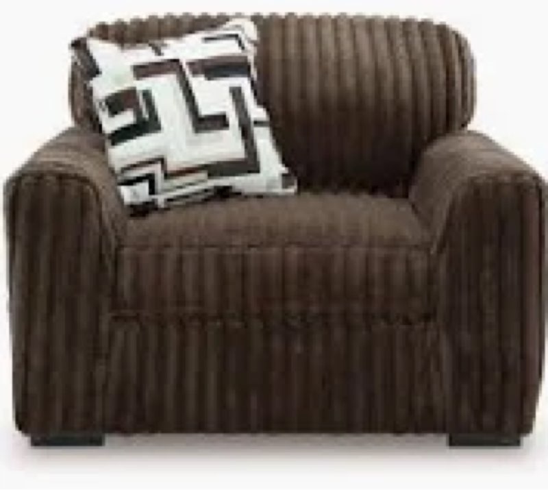 Midsize brown cordaroy chair  