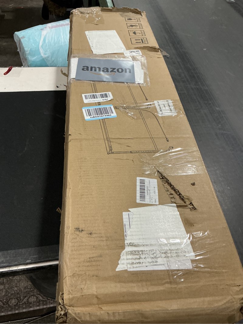 Condition photo showing As Is for Kitstorack 2-Pack Black Console Table, 7.9" Deep Panel, Adjustable Height (25"-33") & with 2 Power O