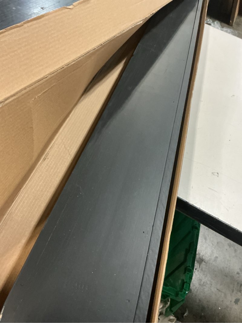 Condition photo showing As Is for AZSKY Picture Ledge Shelf, Floating Shelves Set of 2, 48 Inches Picture Shelves for Wall with Ledge, Long Shelf Wall Mounted for Living Room Bedroom Decor Books Photo Frames - Black Black 48in set 2