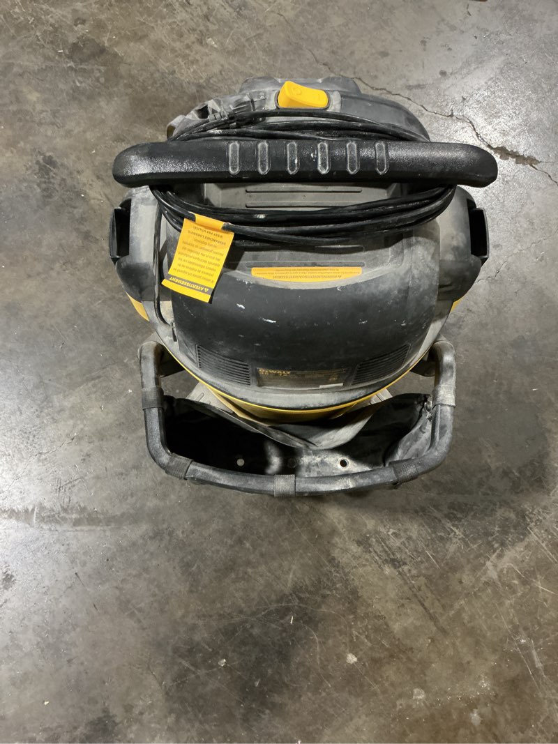 Condition photo showing As Is for DEWALT Stealthsonic Quiet 9-Gallon 5 HP Corded Wet/Dry Shop Vacuum with Accessories Included
