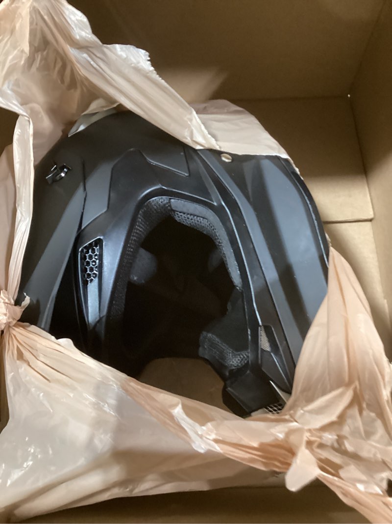 Condition photo showing As Is for Adult Motocross Dirt Bike Helmet with Goggle, Gloves & Mask - DOT/FMVSS-218 Off-Road Motorcycle & ATV Helmet with Adjustable Sun Visor Matte Black-188 X-Large