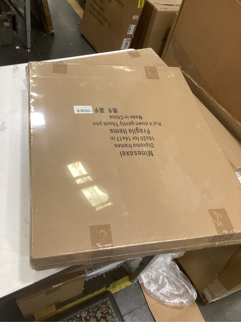 Condition photo showing New/Like New for 16x20 diploma frames 14x17 with black mat, fits degree certificate document, 20 x 16 cherry red frame with tempered glass panel for wall mounting black mat-1 16x20 or 14x17 with mat