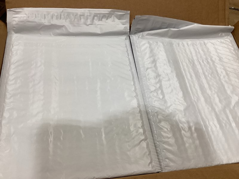 Condition photo showing Good Condition for white poly bubble mailers 8.5x14.5 inch #3 | self seal padded envelopes | cushioned bubble mailer | usable size 8.5x13.5 | waterproof | lightweight mailing shipping bags | 100 pack bulk | made in usa 8.5"x14.5" / 100 pack white