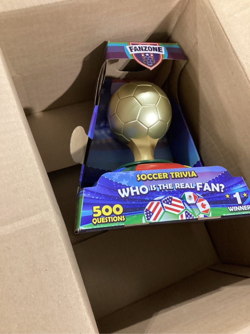 Condition photo showing Good Condition for fanzone soccer trivia game - who is the real fan? soccer ball games | for passionate soccer fans | soccer toys with virtual game master, 2-5 players | soccer lovers