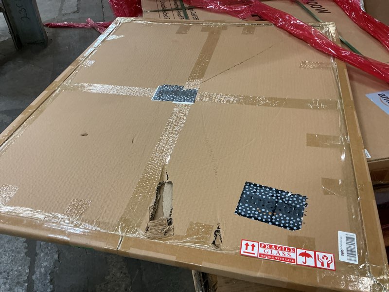 Condition photo showing New/Like New for vasuhome heavy-duty tempered glass chair mat, 31 x 48 inch large office floor mat for carpet or hardwood floors, 1/5" thick with 12 anti-slip pads 31" x 48" w/o lip