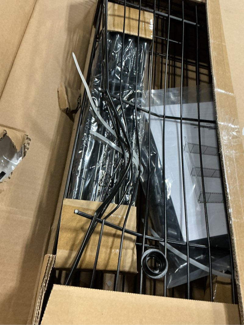 Condition photo showing Good Condition for Amazon Basics 3-Shelf Adjustable Heavy Duty Steel Wire Rack Storage Shelving Organizer for Kitchen, Garage, 23.2\" L x 13.4\" W x 30\" H, Black 3-Shelf Narrow Black