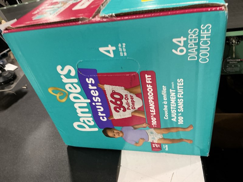 Condition photo showing New/Like New for pampers diapers - cruisers 360 - size 4, 64 count, babyproof up to 100% leakproof pull-on diaper size 4 64