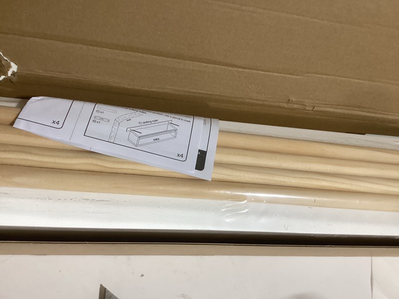 Condition photo showing New/Like New for Nursery Book Shelves - 4 Pack, Wall Book Shelves for Bedroom Kids, Kids Wall Book Shelf, Book Shelf for Kid Rooms, Toddler, Baby, Play Room, Nursery Decor White Wood 23 Inches