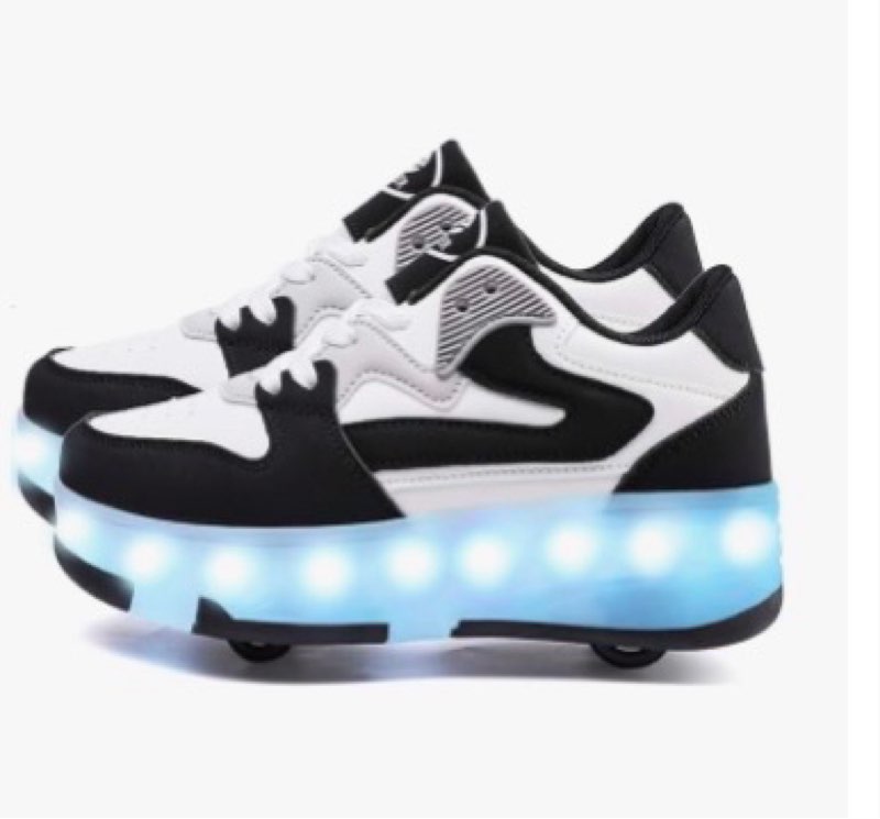 Aikuass Roller Skate Shoes- LED Light Up Roller Shoes Boys Girls Kids Sneakers Rechargeable Wheel fo