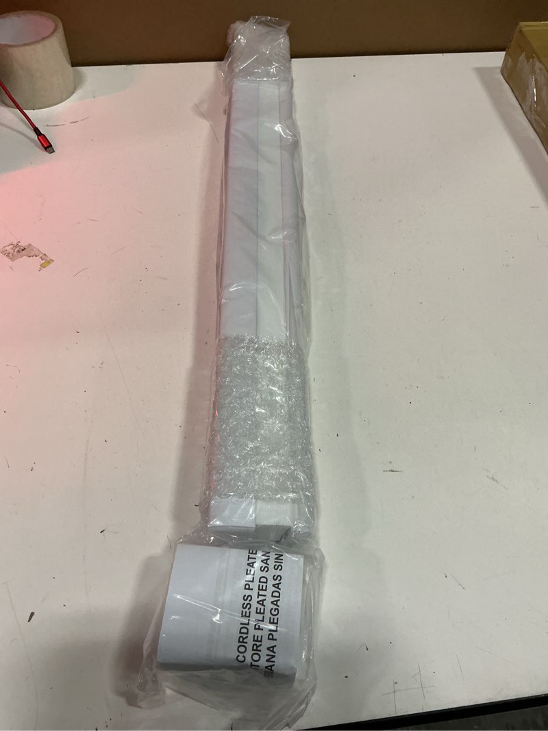 Condition photo showing Good Condition for blindsavenue cordless cellular honeycomb shade, light filtering blinds for indoor window, thermal insulation shades for home, noise reduction, color: white