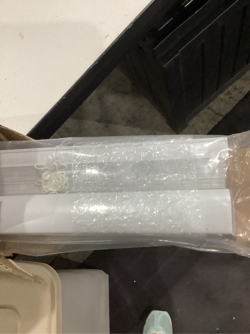 Condition photo showing Good Condition for lazblinds cordless white 1" room darkening vinyl mini blinds, 36" w x 36" h horizontal window blinds for home, cordless shades for indoor windows white 36"w x 36"h