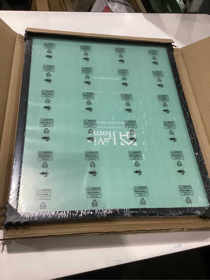 Condition photo showing New/Like New for LaVie Home 16x20 Picture Frame for Wall Display, 16x20 Black Picture Frame with HD Plexiglas, 16 x 20 Poster Frame 1 Pack, Display Frame for Vertical or Horizontal, Classic Collection Black 16x20 1