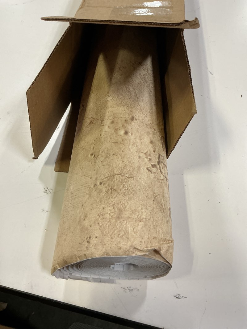 Condition photo showing As Is for wapane beige concrete wallpaper 23.6in x 720in, cement contact paper 3d matte textured, concrete wall paper pull and stick self-adhesive & removable for walls bathroom garage living room 23.6" x 720" beige