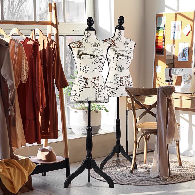 Female Dress Form Mannequin Torso Display Mannequin Body With Adjustable Tripod Stand