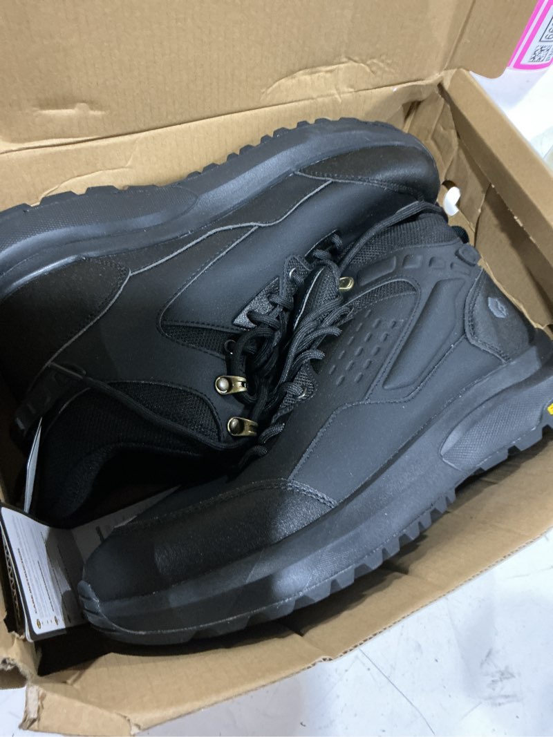 Condition photo showing Good Condition for fitville wide mens boots, orthopedic men's hiking boots extra wide shock-absorbing outdoor trekking backpack shoes for men, arch support for plantar fasciitis, flat foot, bunion 9 wide black