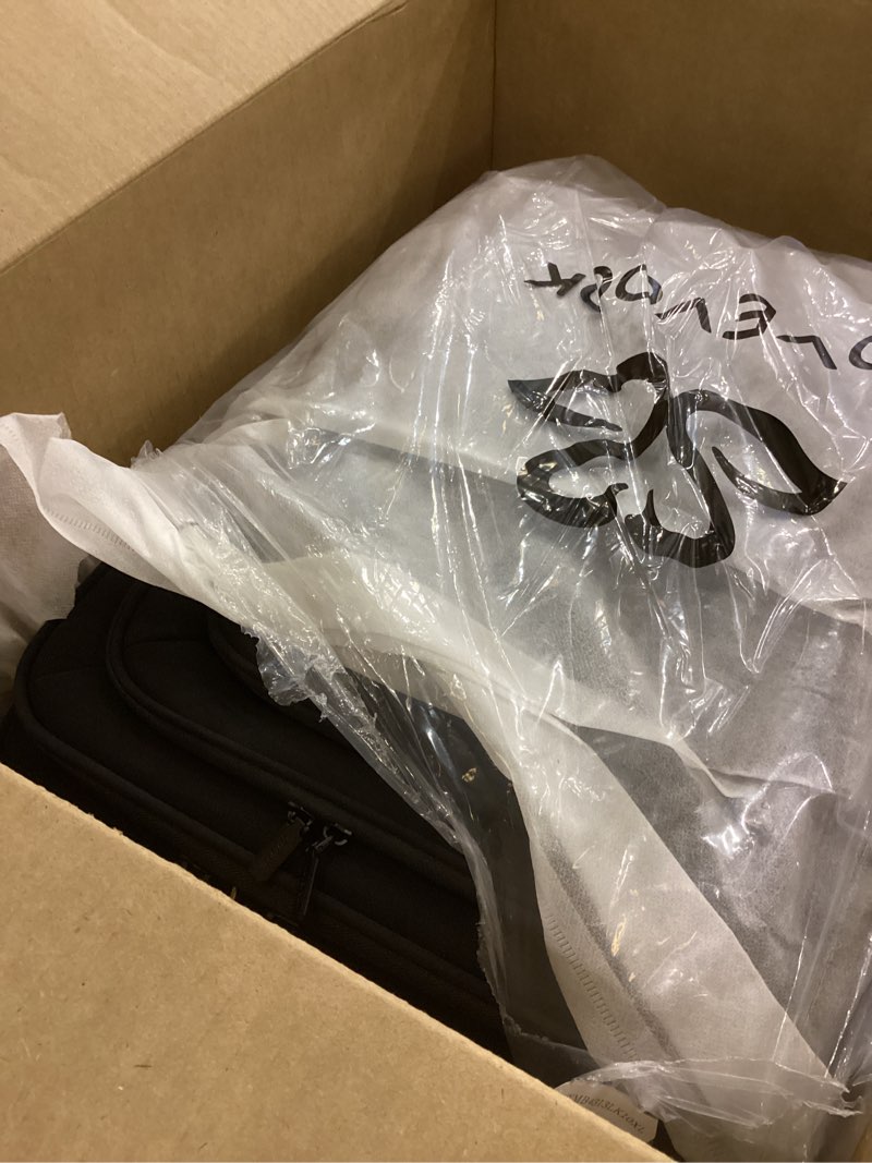 Condition photo showing Good Condition for LOVEVOOK Carry On Luggage 22x14x9 Airline Approved, 22 Inch Softside Suitcases with Spinner Wheels, Lightweight Carry-on Suitcase with TSA Lock for Women Men, Large Luggage for Travel Business Trip 22 inch_Carry on Black