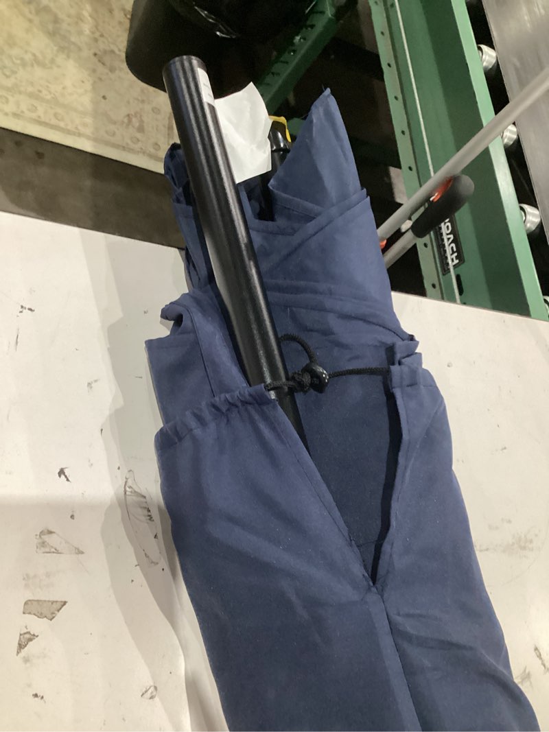 Condition photo showing As Is for style selections 7.5-ft steel blue push-button tilt market patio umbrella