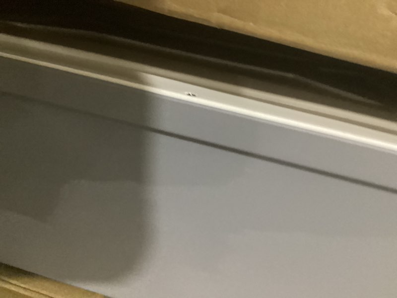 Condition photo showing As Is for rizzari stainless steel cat box: large gray enclosed design litter pan - high-edged & teflon coating - for superior odor control & easy-clean drawer - ideal for multi-cat homes garage x-large gray