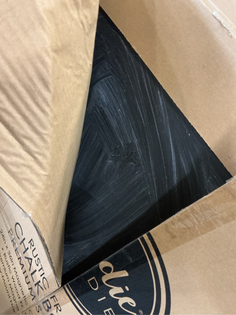 Condition photo showing Good Condition for Loddie Doddie Magnetic Chalkboard & Magnet Board - 24" x 36" Rustic Wood Frame - Easy-Erase Stain-Resistant - Hanging Wall Chalkboard Rustic Frame 36"W x 24"H