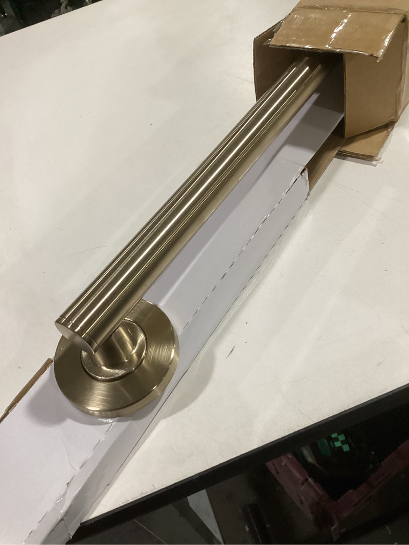 Condition photo showing As Is for Delta Contemporary (1-Pack) 18' Shower Grab Bar ADA Compliant Matte Black 450 lb Capacity Bathroom Safety Handle for Shower, Bathtub | Wall Mounted Balance Assist, Handicap Grip 41818-BL