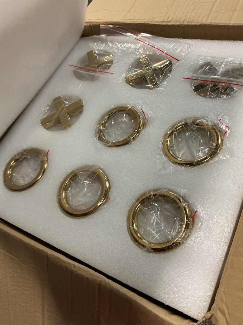 Condition photo showing New/Like New for marble tic tac toe game for living room decor centerpiece white and gold xo with white marble and gold color stainless steel decorative table top x/o board coffee table décor