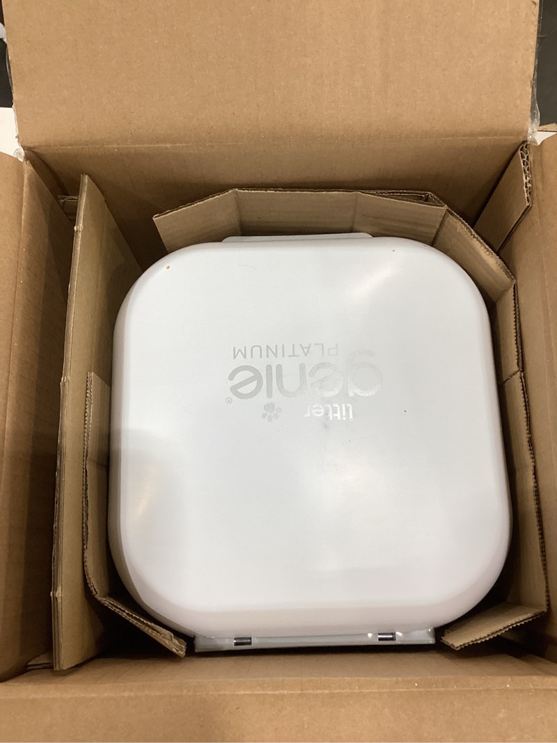 Condition photo showing As Is for Litter Genie Platinum Pail Made of Durable Stainless Steel Includes 1 Easy Roll Refill White