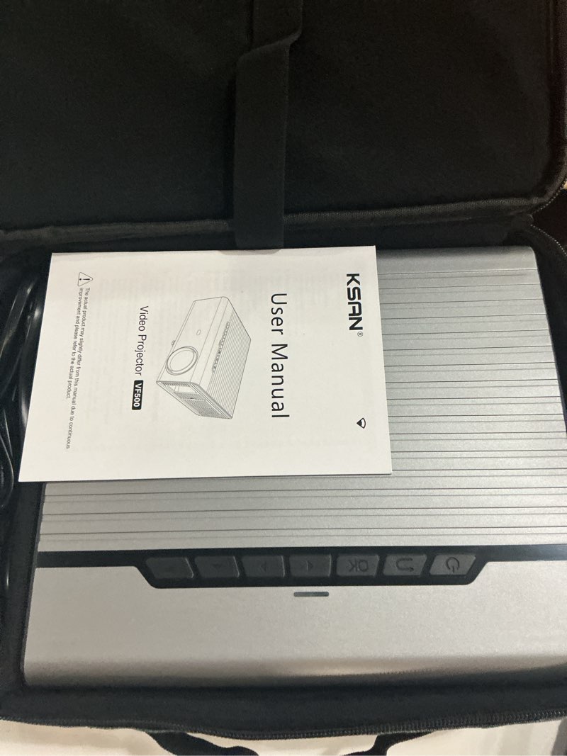 Condition photo showing New/Like New for ksan movie projector, [800 ansi lumen] projector with wifi 6, movie projector for indoor outdoor, 5w speaker, support 200inch, video proyector compatible with phone/tv stick/pc/ps4 grey