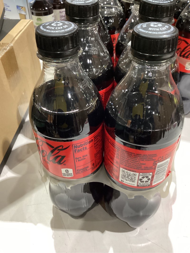 Condition photo showing Good Condition for coke zero sugar diet soda soft drink, 16.9 fl oz, 6 pack coke zero sugar 16.9 fl oz (pack of 6)