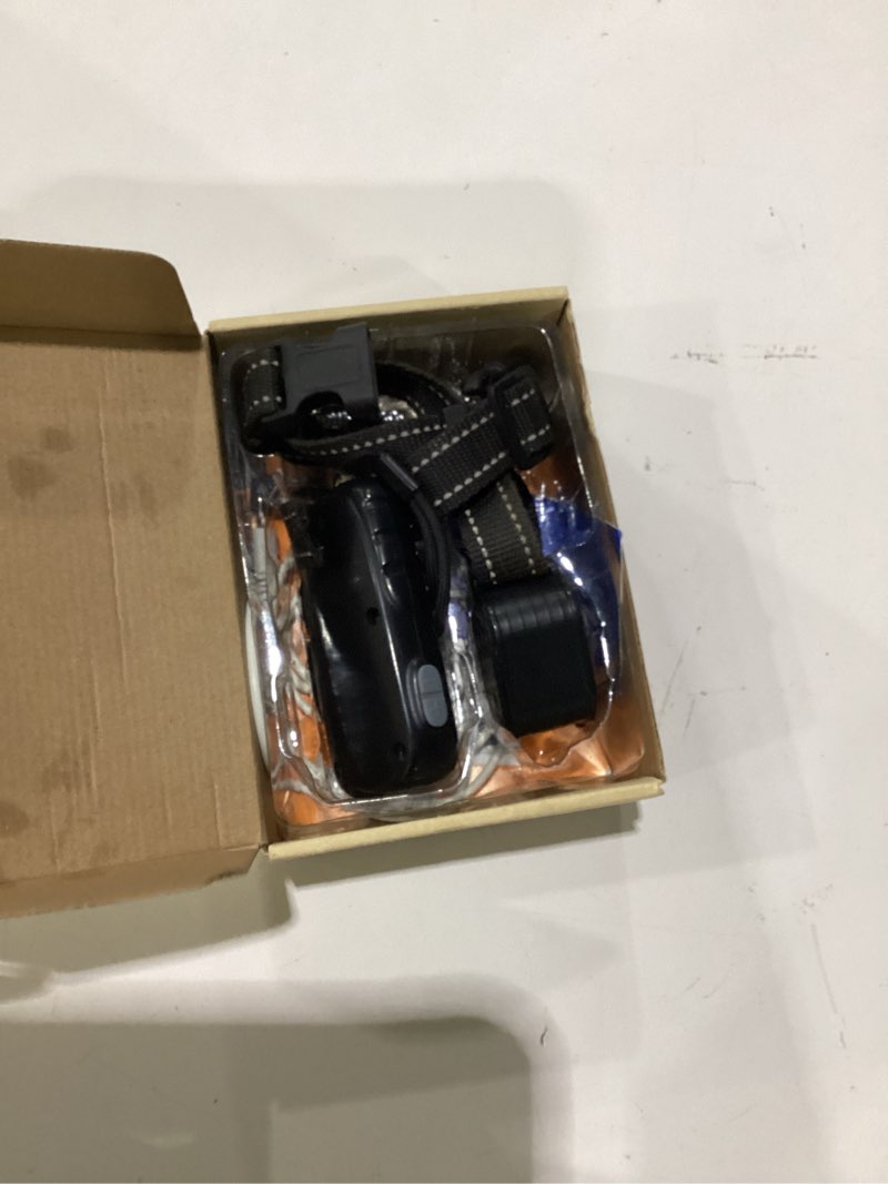 Condition photo showing As Is for dog training collar with remote - waterproof shock collar for dogs adjustable levels (1-99) beep vibration shock flashlight rechargeable dog e collar for training small medium and large dogs, used