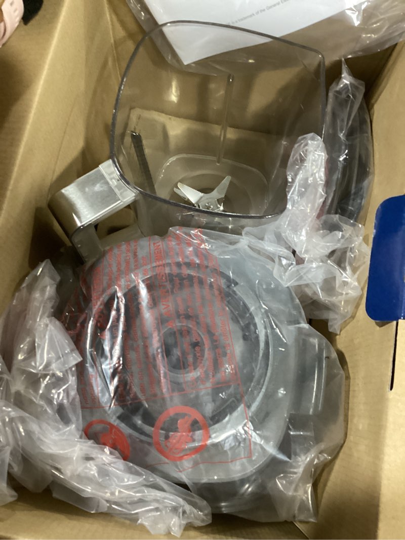 Condition photo showing As Is for GE Blender | 5-Speed + Pulsing Option | Kitchen Essentials Blender for Shakes, Smoothies & More | Large 64 oz Tritan Jar, 7-9 Servings per Batch | Stainless Steel Blades & Exterior Finish | 1000 Watts