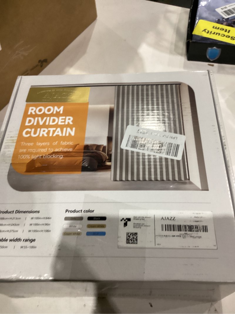 Condition photo showing As Is for 100% Blackout Accordion Room Divider Curtains - with Flexible Ceiling Track Total Privacy Sound Proof Curtains Suitable for Bedroom Patio Sliding Door(Black, W100 x L84, 1 Pack) 100"W x 84"L (Pack of 1) Black