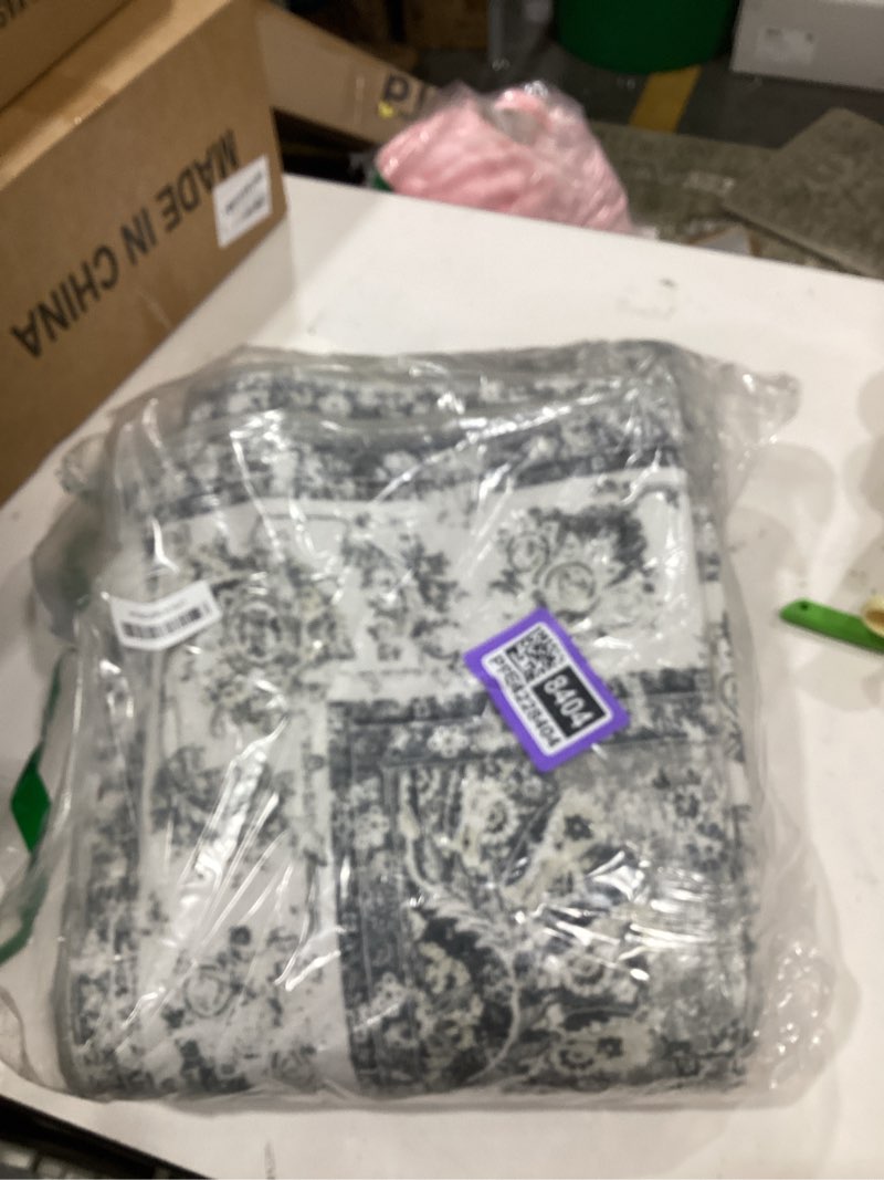 Condition photo showing New/Like New for jinchan Fiora Hallway Runner Rug 3x10 Washable Runner - Vintage Floral Non Slip Low-Pile Soft Thin Faux Wool Kitchen Rug Distressed Carpet for Farmhouse Bedroom Laundry Room(3x10ft, Grey) 3' x 10' (Buttery Soft) Distressed Grey