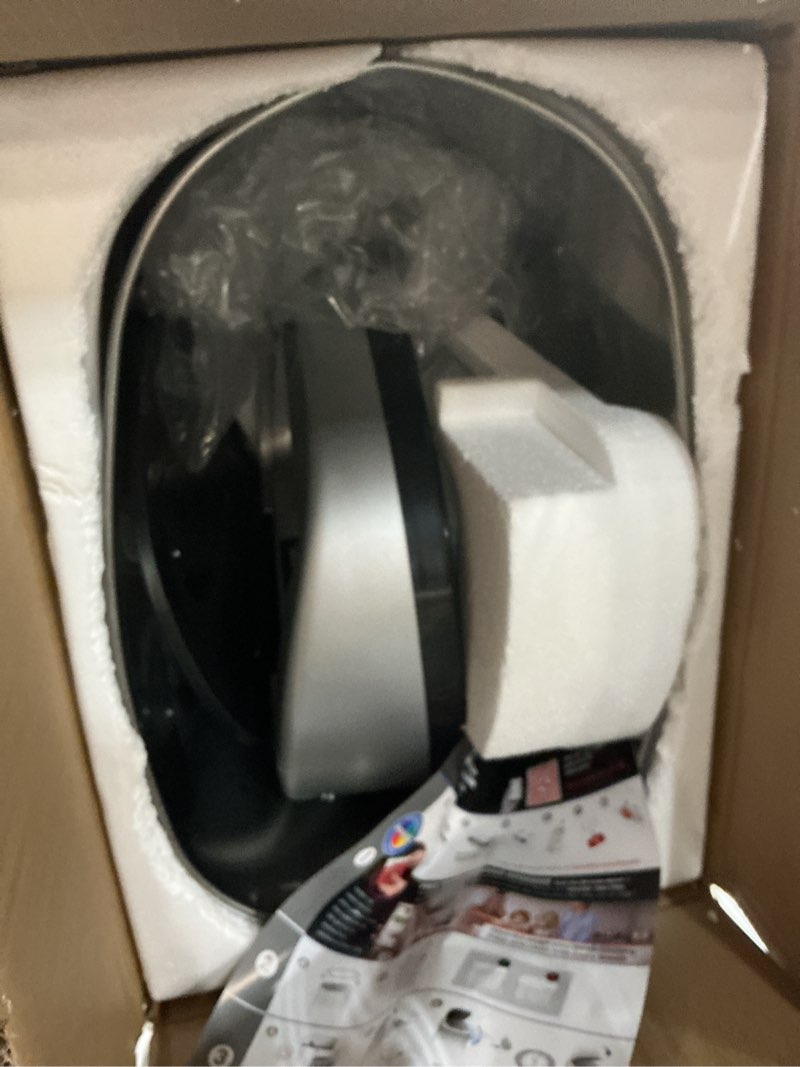 Condition photo showing New/Like New for itouchless 13 gallon oval touchless sensor trash can with odor filter, fingerprint-proof stainless steel, 50l automatic kitchen garbage bin, smart hands-free motion lid, quiet soft-close light silver, black