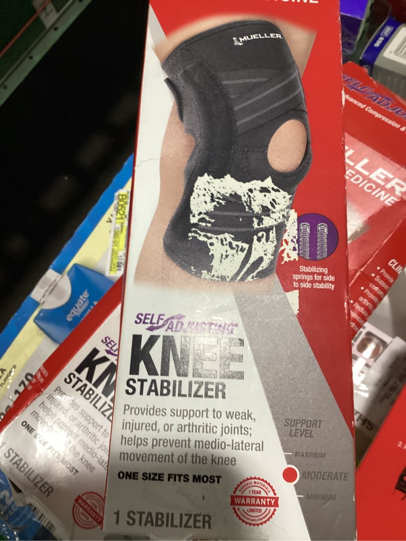 Condition photo showing Good Condition for mueller self adjusting knee stabilizer, black, one size fits most