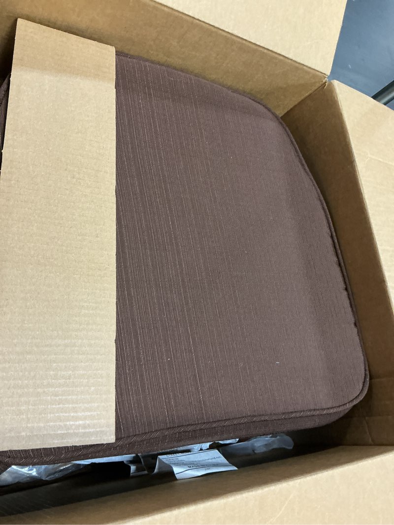 Condition photo showing Good Condition for Basic Beyond Chair Cushions for Dining Chairs, D-Shaped Kitchen Chair Cushions with Ties Set of 6, 2.5" Thick Seat Cushions for Dining Room/Kitchen Chairs, 17" x 16", Brown Brown 6 Count(Pack of 1)