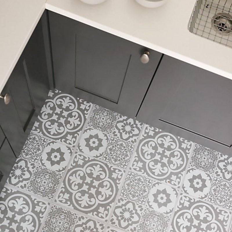 floor pops valencia grey self adhesive vinyl floor tiles pack of 6 (1.12sqm)
