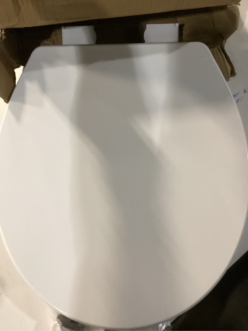 Condition photo showing Good Condition for Elongated Toilet Seat Built-In Potty Training Seat, Soft Quiet Close Non-Slip Seat, Easy to Install & Clean,Magnetic Kids Seat and Cover for Elongated Oval Toilets,White