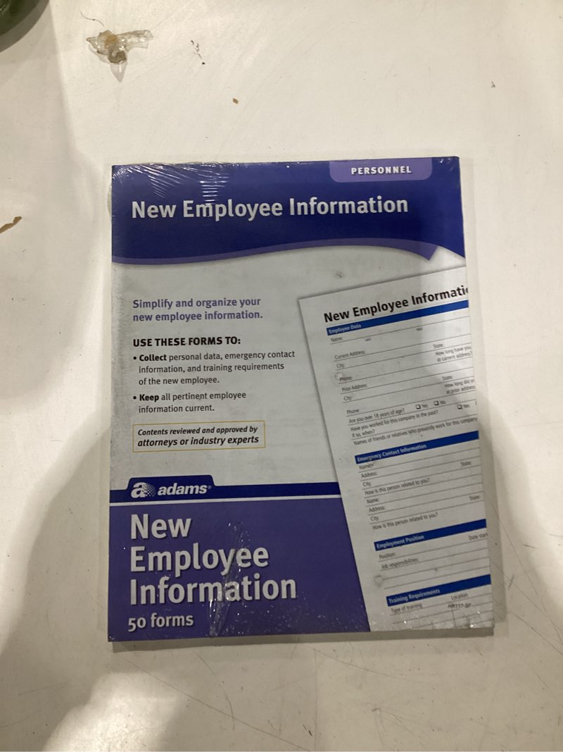 Condition photo showing New/Like New for new employee information made e-z hr117