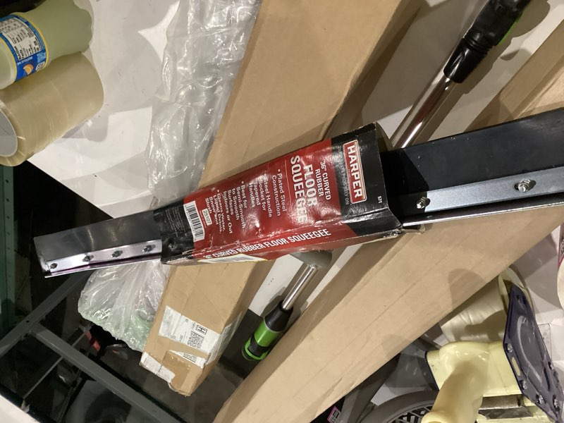 Condition photo showing As Is for 36 in. curved floor squeegee