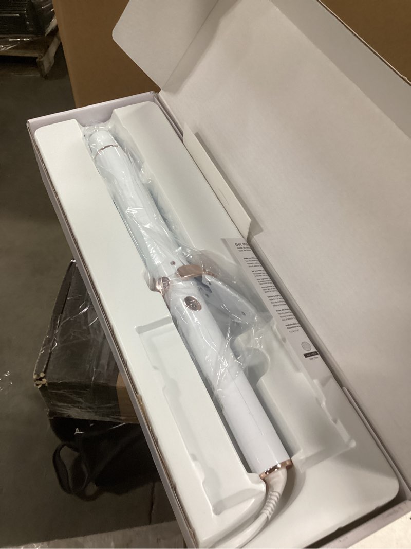 Condition photo showing New/Like New for T3 SinglePass Curl X Extra-Long Barrel 1", 1.25", 1.5" Curling Iron with 9 Heat Settings and Ceramic Barrel for Fast Styling and Lasting Results on All Hair Types 1.25" Clip Iron White/Rose Gold
