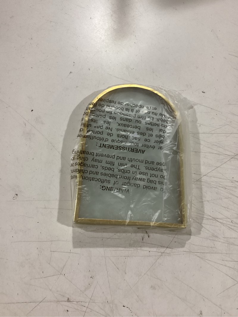 Condition photo showing Good Condition for redhugo double glass frame for pressed flowers handmade, pressed flower frame, hinged tabletop brass photo frames, dried flower display folding picture frame for home, arcshaped, gold, 4×6 inches gold 4l" x 6w"