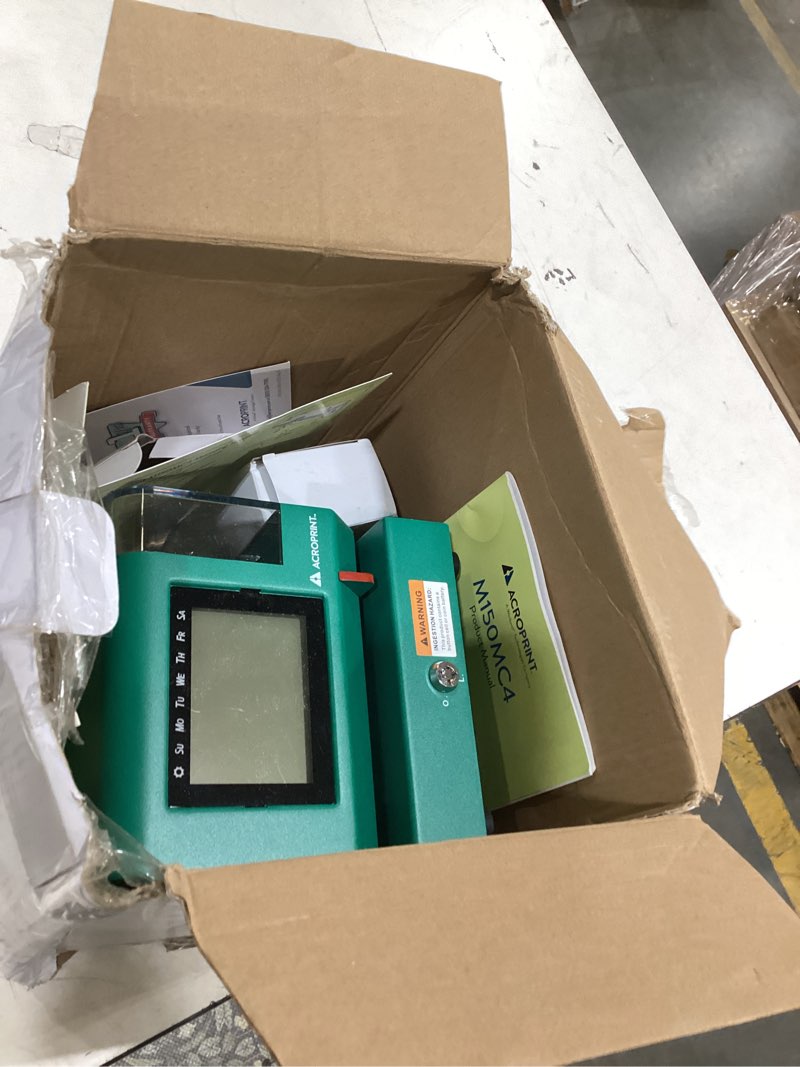 Condition photo showing Good Condition for acroprint m150mc4 heavy-duty digital time recorder, steel construction, backlit lcd