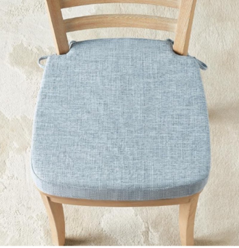 Set of 2 grey/blue seat cushions for dining room chairs (similar to stock photo)