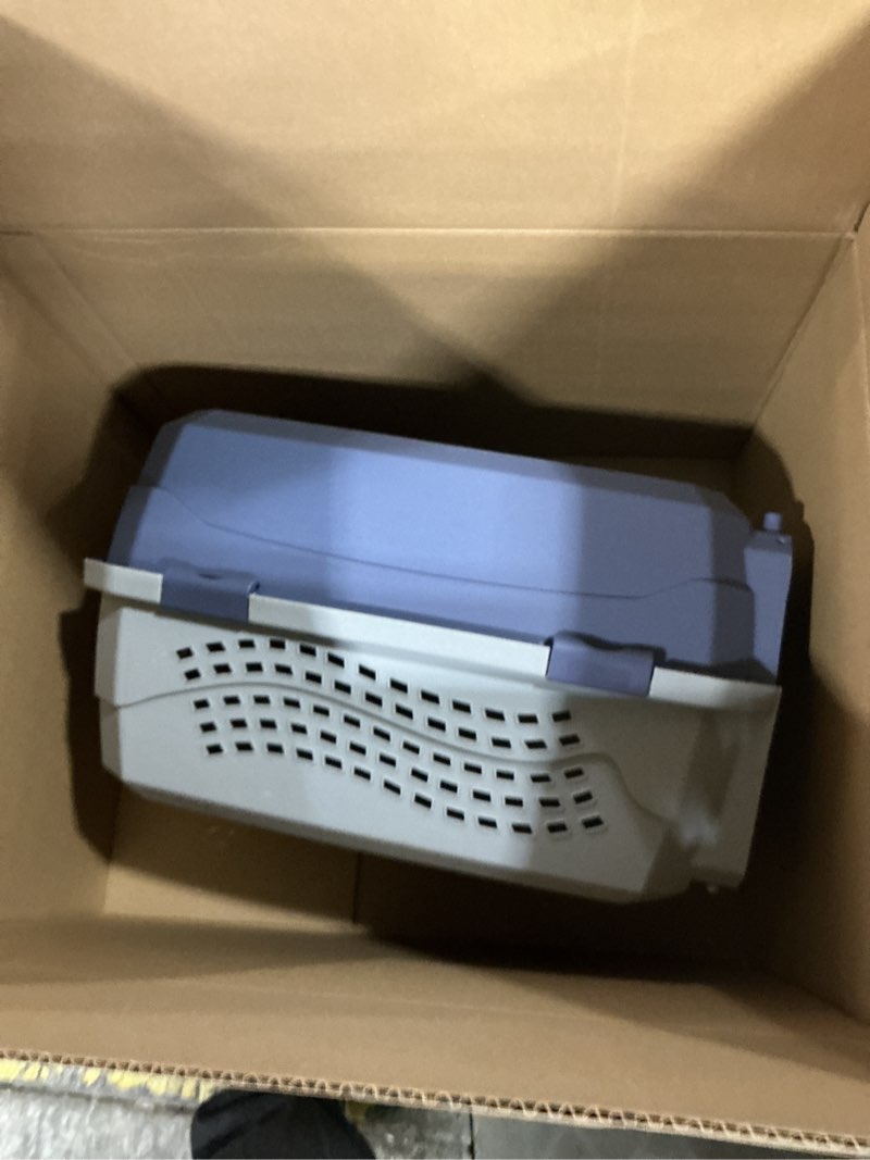 Condition photo showing Good Condition for Amazon Basics 2-Door Top-Load Hard-Sided Dogs, Cats Pet Travel Carrier, Gray & Blue, 22.8"L x 15.0"W x 13.0"H Gray & Blue 22.8"L x 15.0"W x 13.0"H