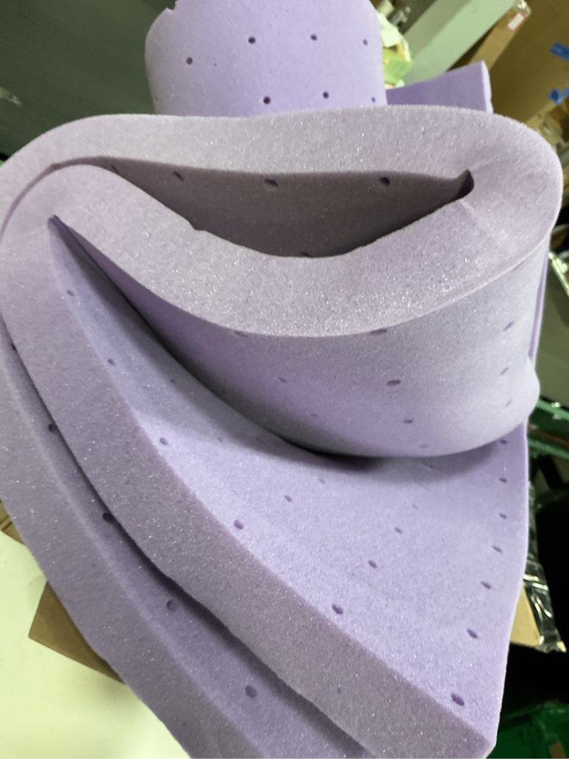 Condition photo showing As Is for bdeus 2 inch mattress topper, cooling gel memory foam bed topper for pressure relief, twin