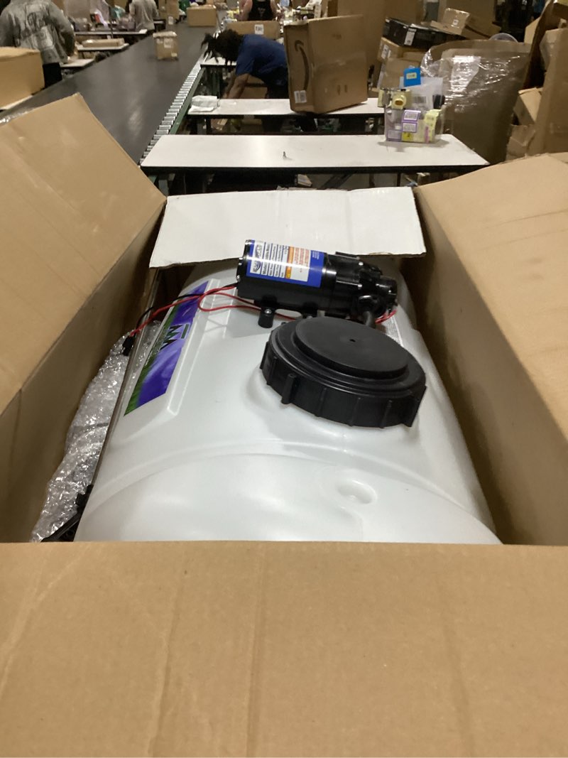 Condition photo showing New/Like New for master mfg 15-gallon atv broadcast sprayer - 7ft swath, 2.2gpm, 70psi max, amazon exclusive