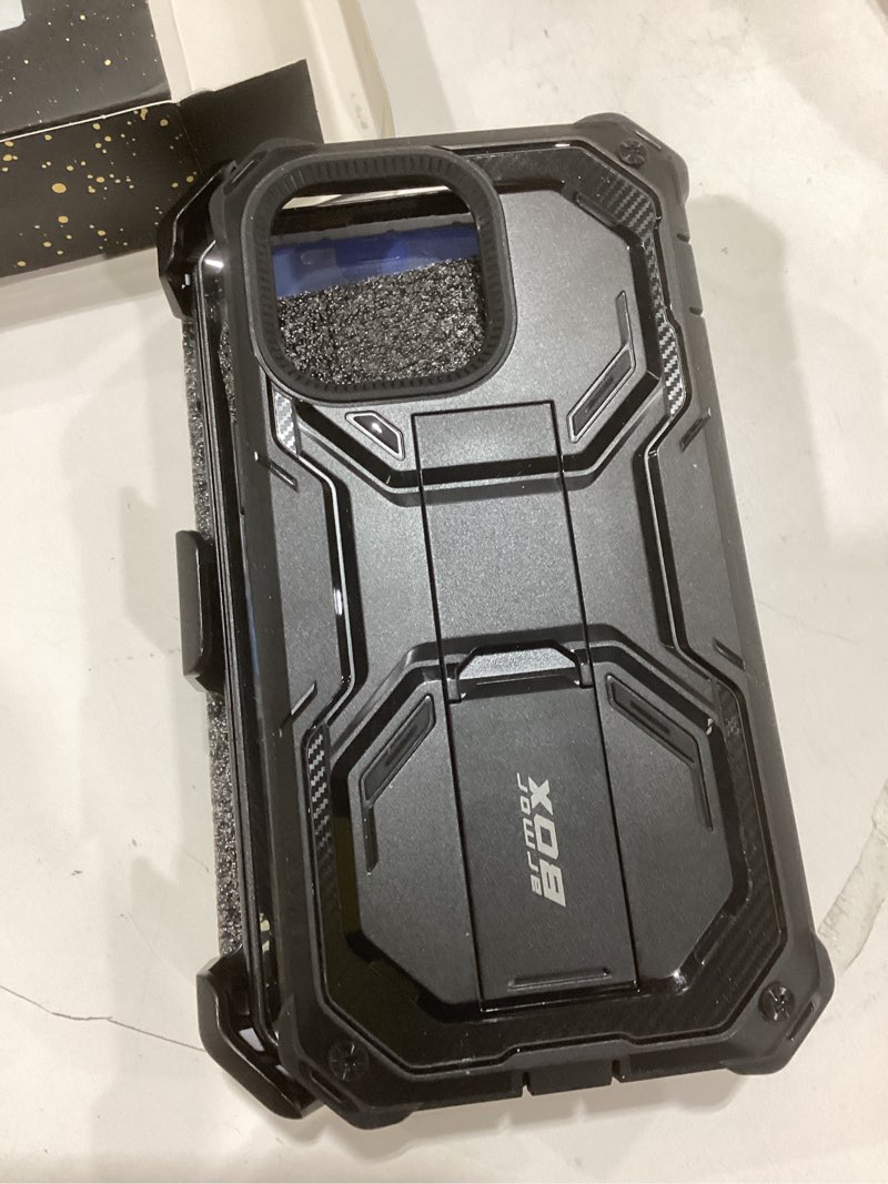 Condition photo showing Good Condition for i-blason armorbox for iphone 14 pro max case with stand [built-in screen protector] [military-grade protection] full-body rugged protective bumper case with kickstand & belt clip holster (black)