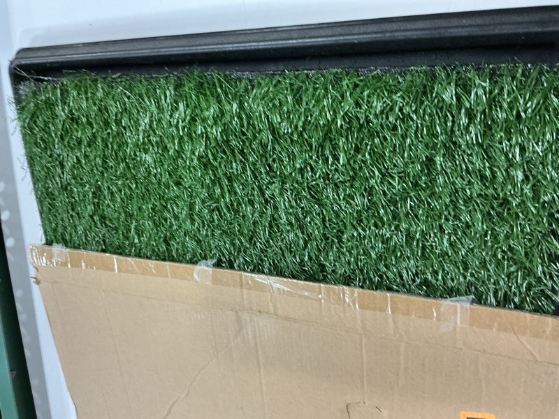 Condition photo showing Good Condition for artificial grass puppy pee pad for dogs and small pets - 20x30 inch, reusable 3-layer turf pads for dogs with tray - indoor and outdoor fake grass potty pet supplies by petmaker