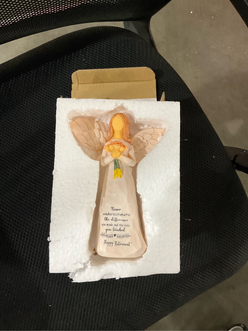 Condition photo showing New/Like New for kohehe retirement gift for woman, happy retirement gift for woman, 5.5” angel figurine for retirement party decorations, retired gifts for coworkers friends retirement gifts